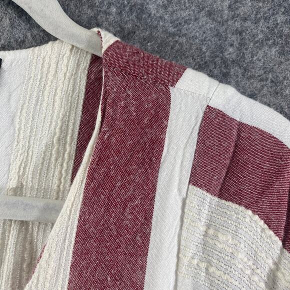 Lulus Jumpsuit Small Cream Red Rayna Striped Tie-Front Culotte Cropped Straight - Picture 16 of 16